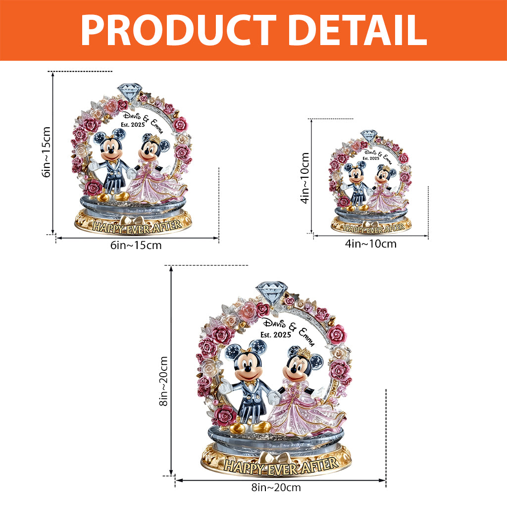 Couple Happy Ever After - Personalized Mouse Custom Shaped Acrylic Plaque