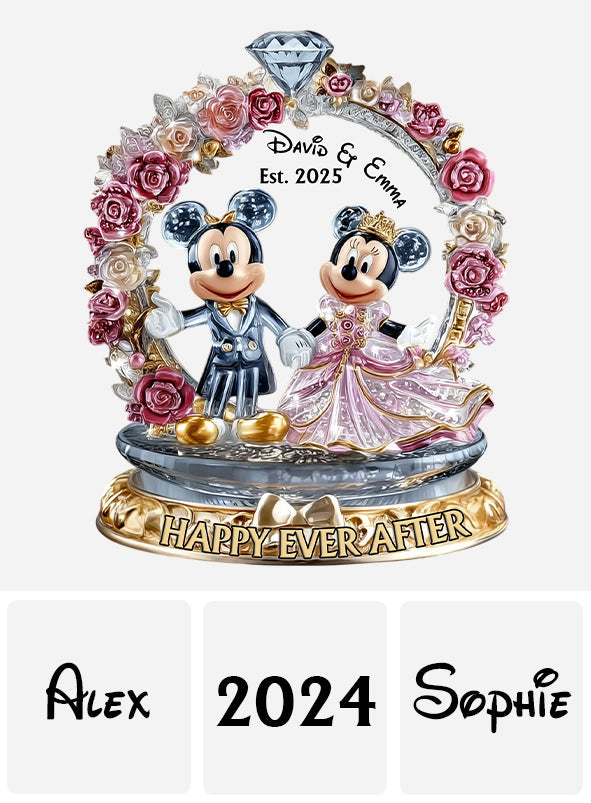 Couple Happy Ever After - Personalized Mouse Custom Shaped Acrylic Plaque