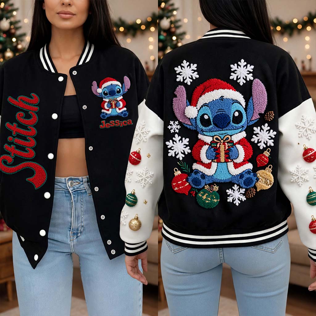 Merry Stitchmas - Personalized Ohana Varsity Jacket
