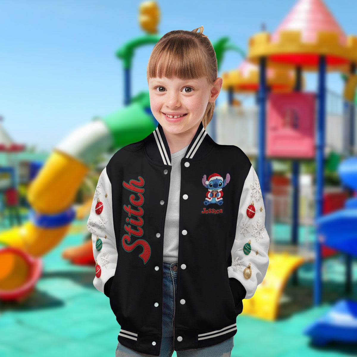 Merry Stitchmas - Personalized Ohana Varsity Jacket