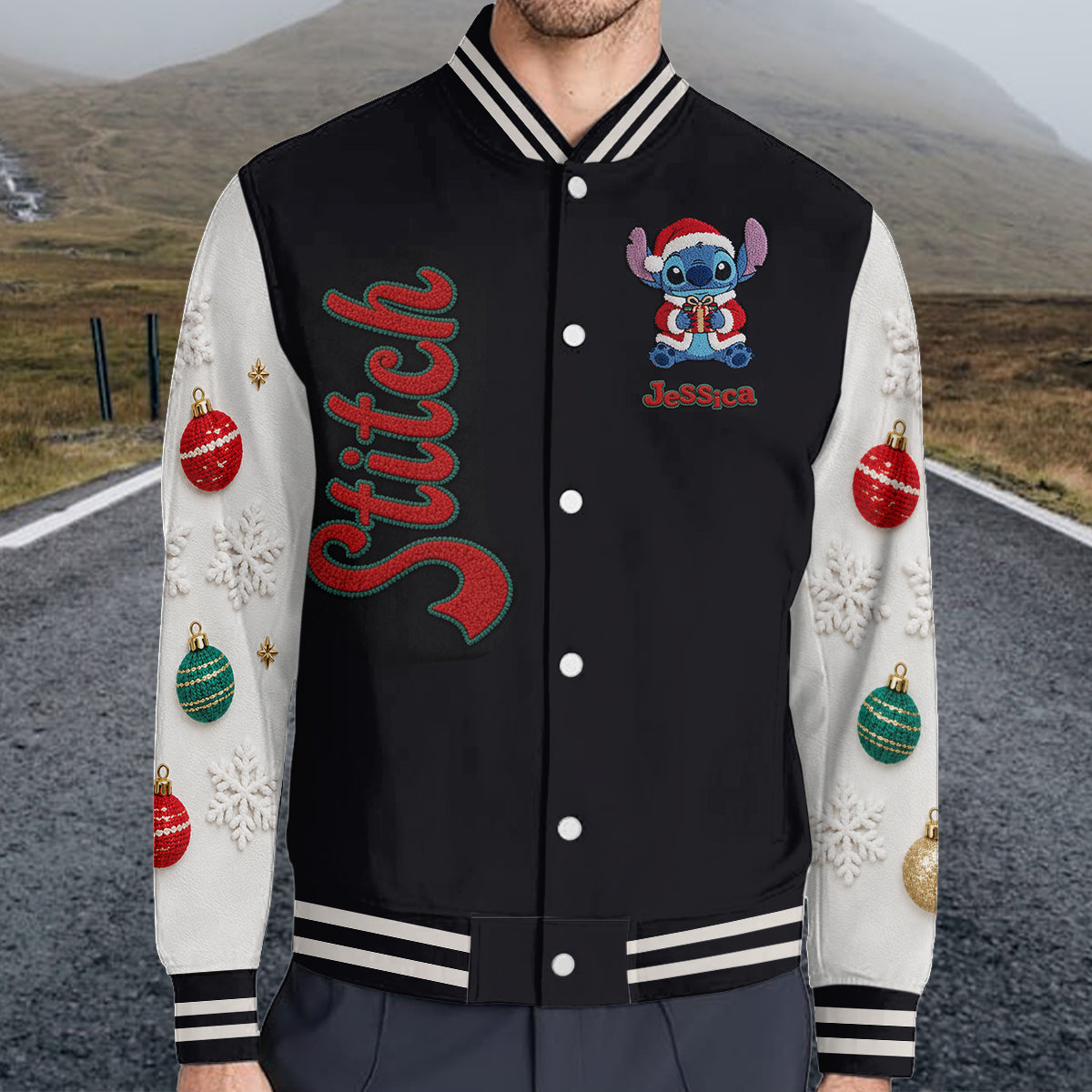 Merry Stitchmas - Personalized Ohana Varsity Jacket