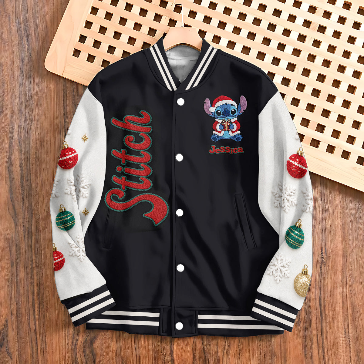 Merry Stitchmas - Personalized Ohana Varsity Jacket