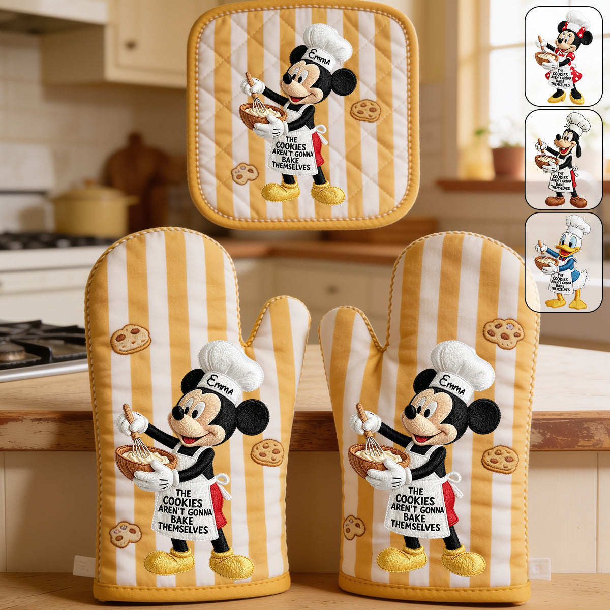 Bake Cookies - Personalized Mouse Oven Mitts & Pot Holder Set