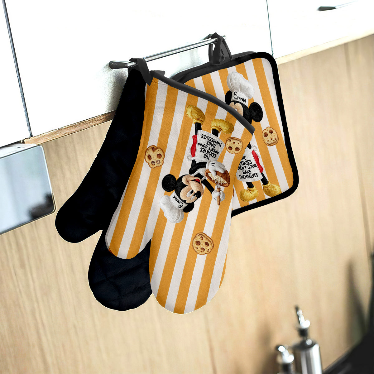 Bake Cookies - Personalized Mouse Oven Mitts & Pot Holder Set