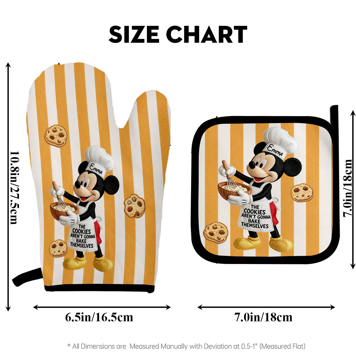 Bake Cookies - Personalized Mouse Oven Mitts & Pot Holder Set