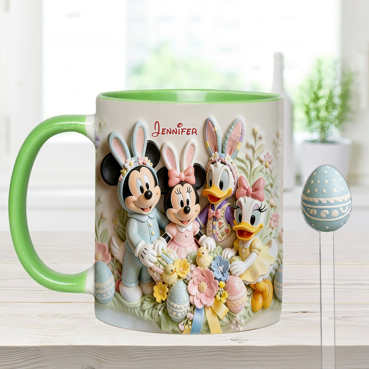 Easter's Day Magical Friends - Personalized Mouse Set Accent Mug with Acrylic Stirrers