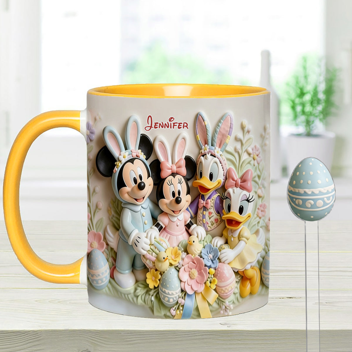 Easter's Day Magical Friends - Personalized Mouse Set Accent Mug with Acrylic Stirrers