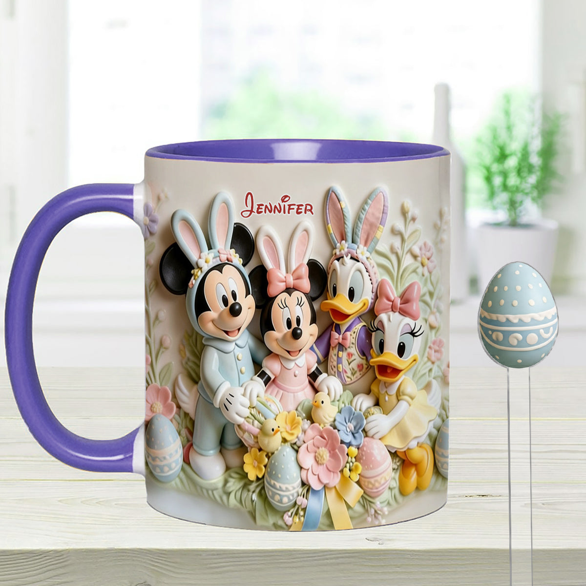 Easter's Day Magical Friends - Personalized Mouse Set Accent Mug with Acrylic Stirrers