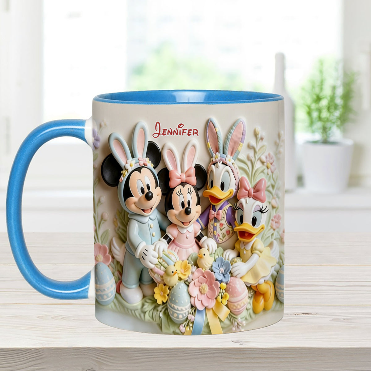 Easter's Day Magical Friends - Personalized Mouse Set Accent Mug with Acrylic Stirrers