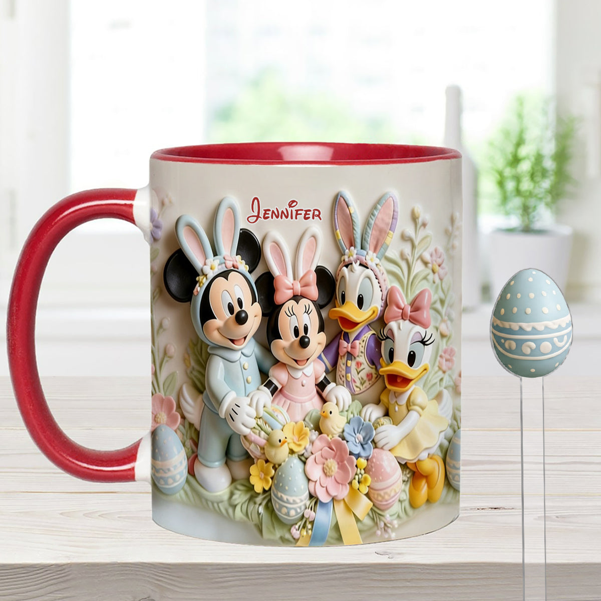 Easter's Day Magical Friends - Personalized Mouse Set Accent Mug with Acrylic Stirrers
