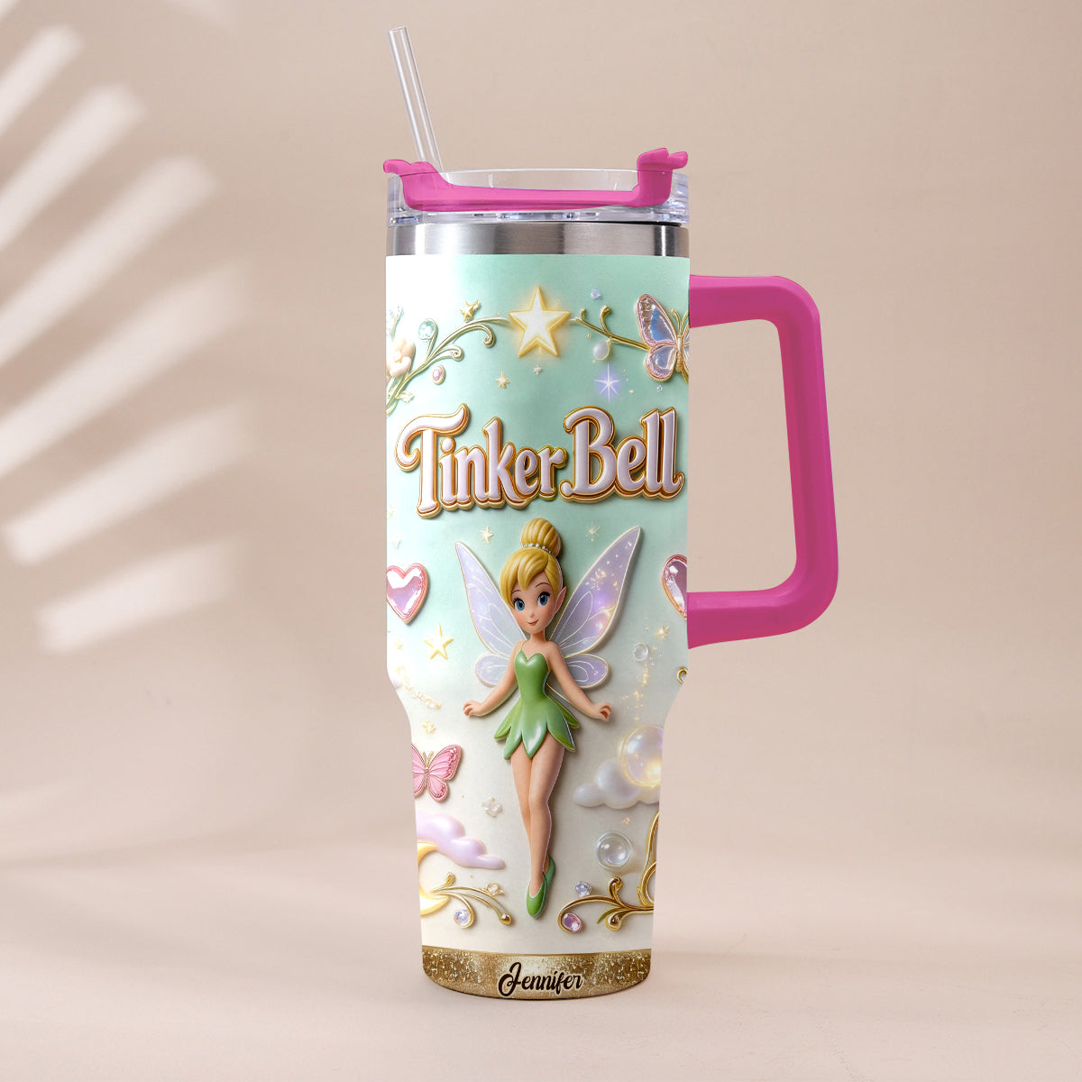 Pixie Dust - Personalized Flying Fairy Tumbler With Handle