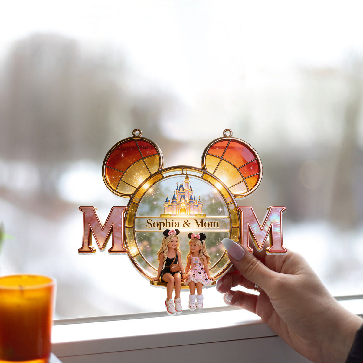Love You, Mom - Personalized Dream Trip Window Hanging Suncatcher Ornament