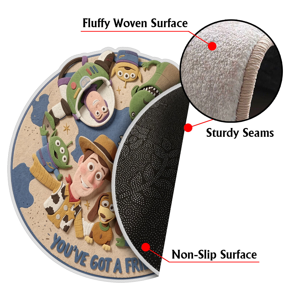 You've Got A Friend In Me - Personalized Movie For Kids Non-Slip Tufted Rug