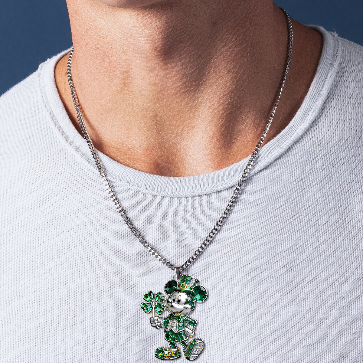 Lucky Charm Magical Mouse Ears - Personalized Mouse Shaped Metal Pendant Necklace