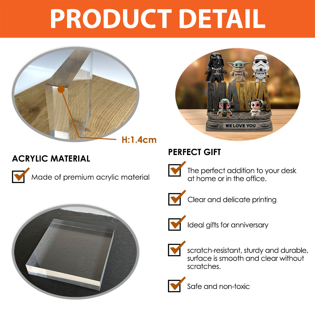 Best Dad/Mom In The Galaxy - Personalized The Force Custom Shaped Acrylic Plaque