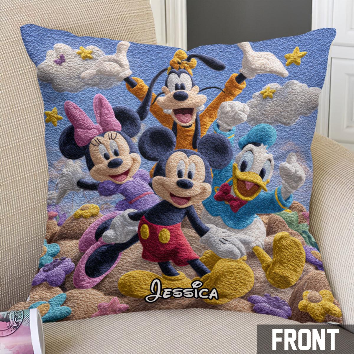 Magical Friends - Personalized Mouse Throw Pillow