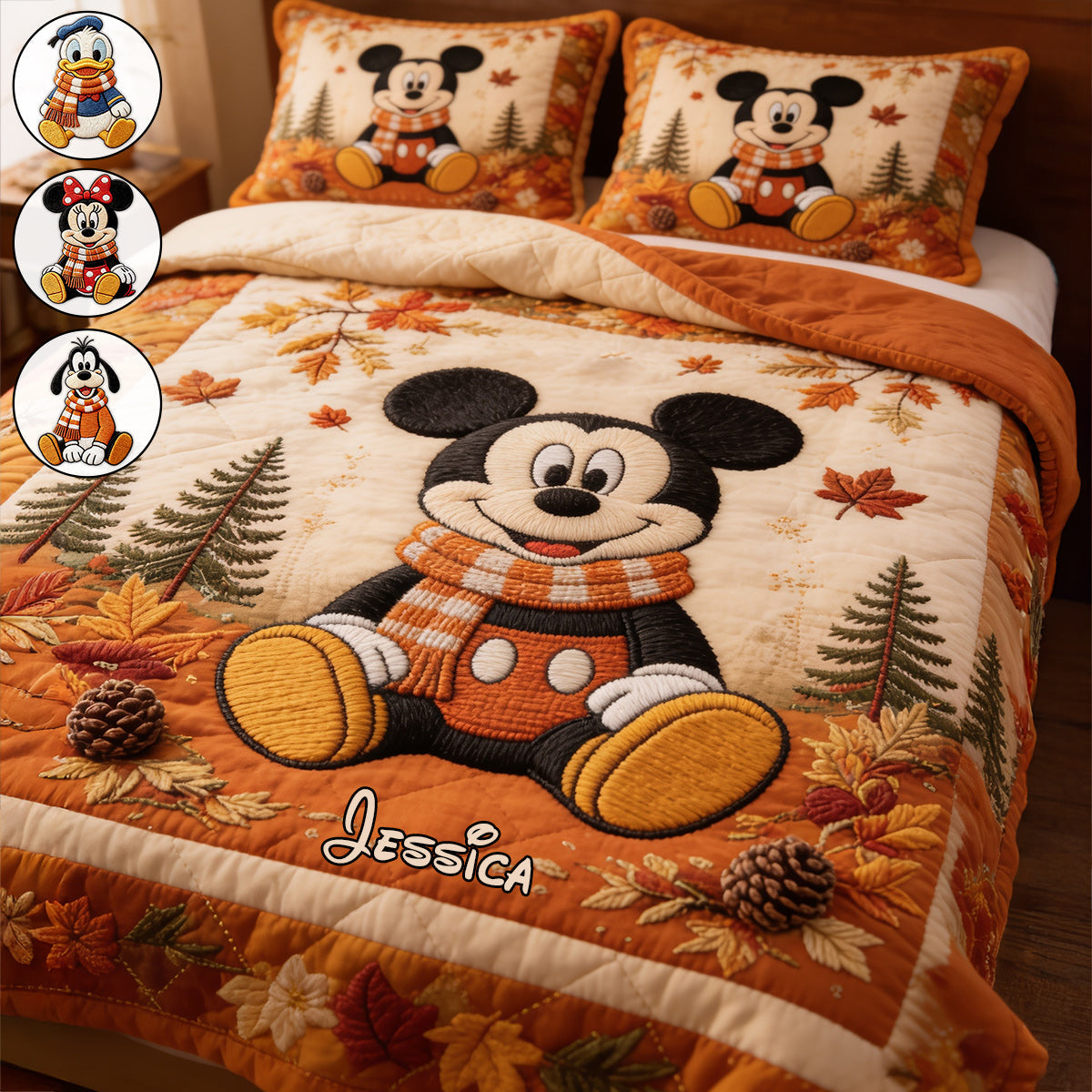 Fall Vibes - Personalized Mouse Quilt Set