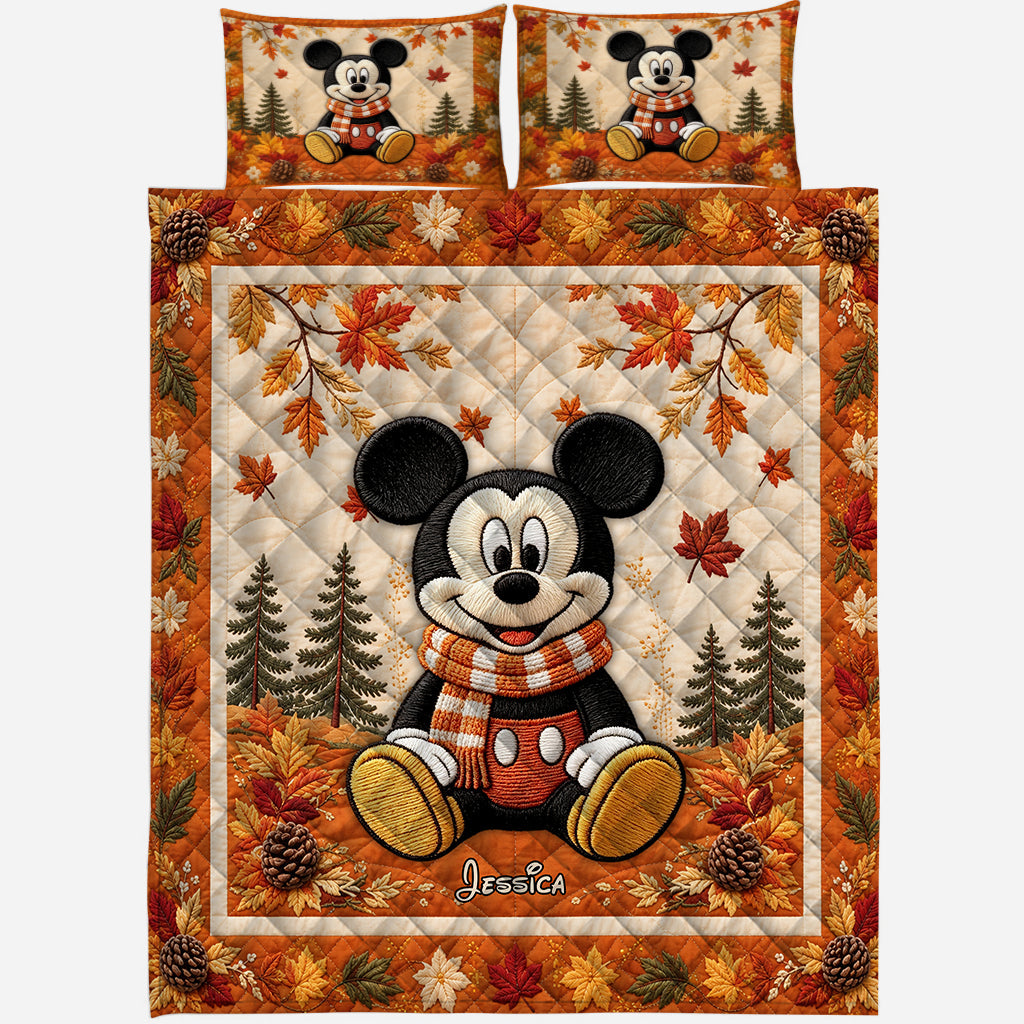 Fall Vibes - Personalized Mouse Quilt Set