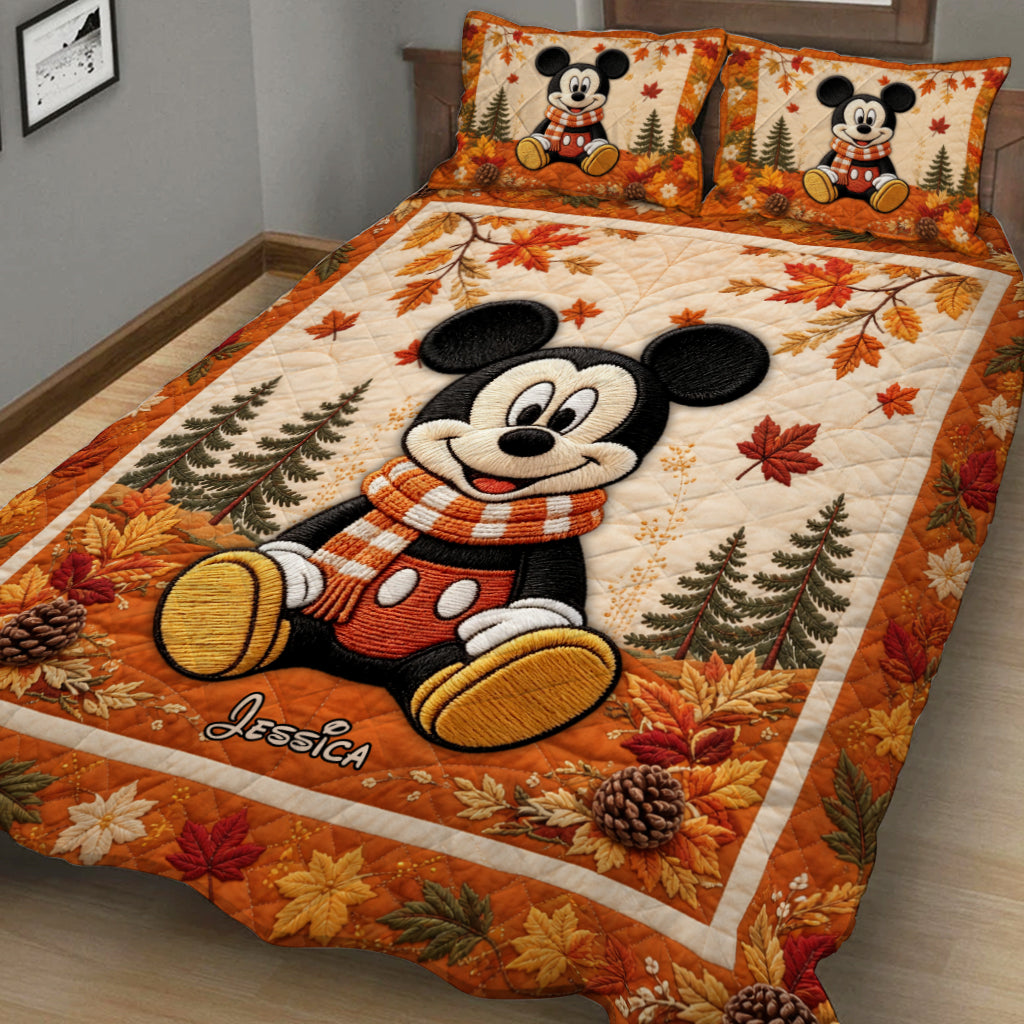 Fall Vibes - Personalized Mouse Quilt Set