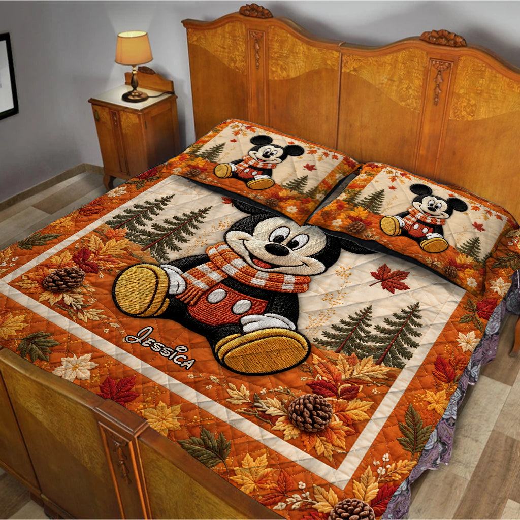 Fall Vibes - Personalized Mouse Quilt Set
