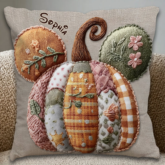 Magical Mouse Ears Fall Pumpkin - Personalized Mouse Throw Pillow