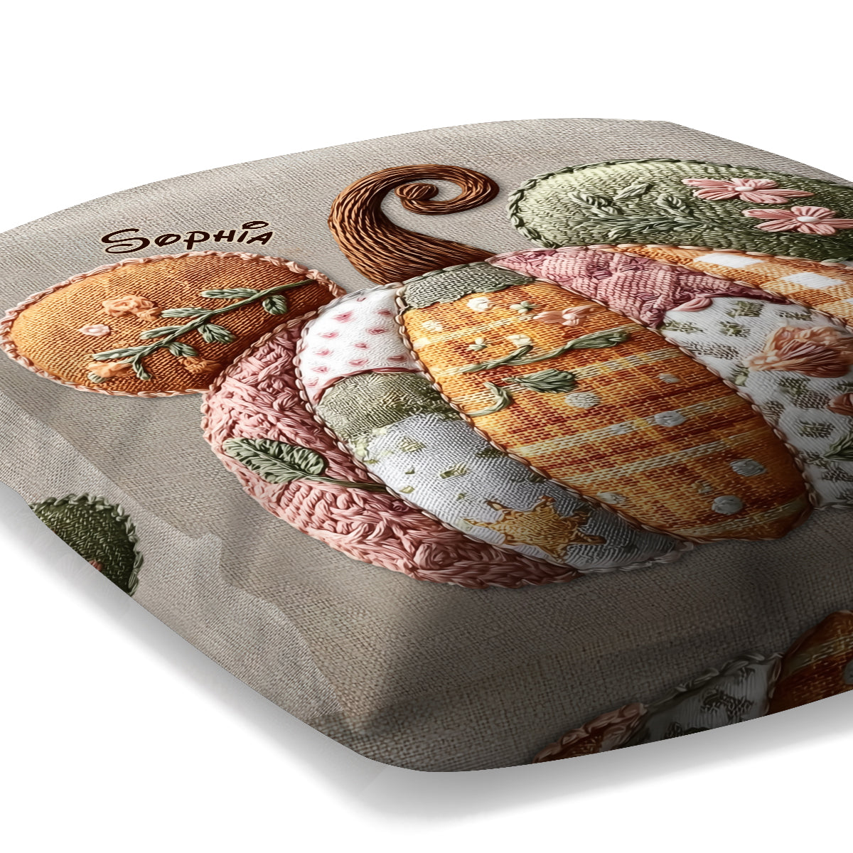 Magical Mouse Ears Fall Pumpkin - Personalized Mouse Throw Pillow