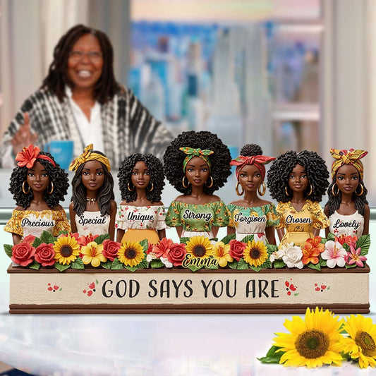 God Says You Are - Personalized African American Custom Shaped Acrylic Plaque