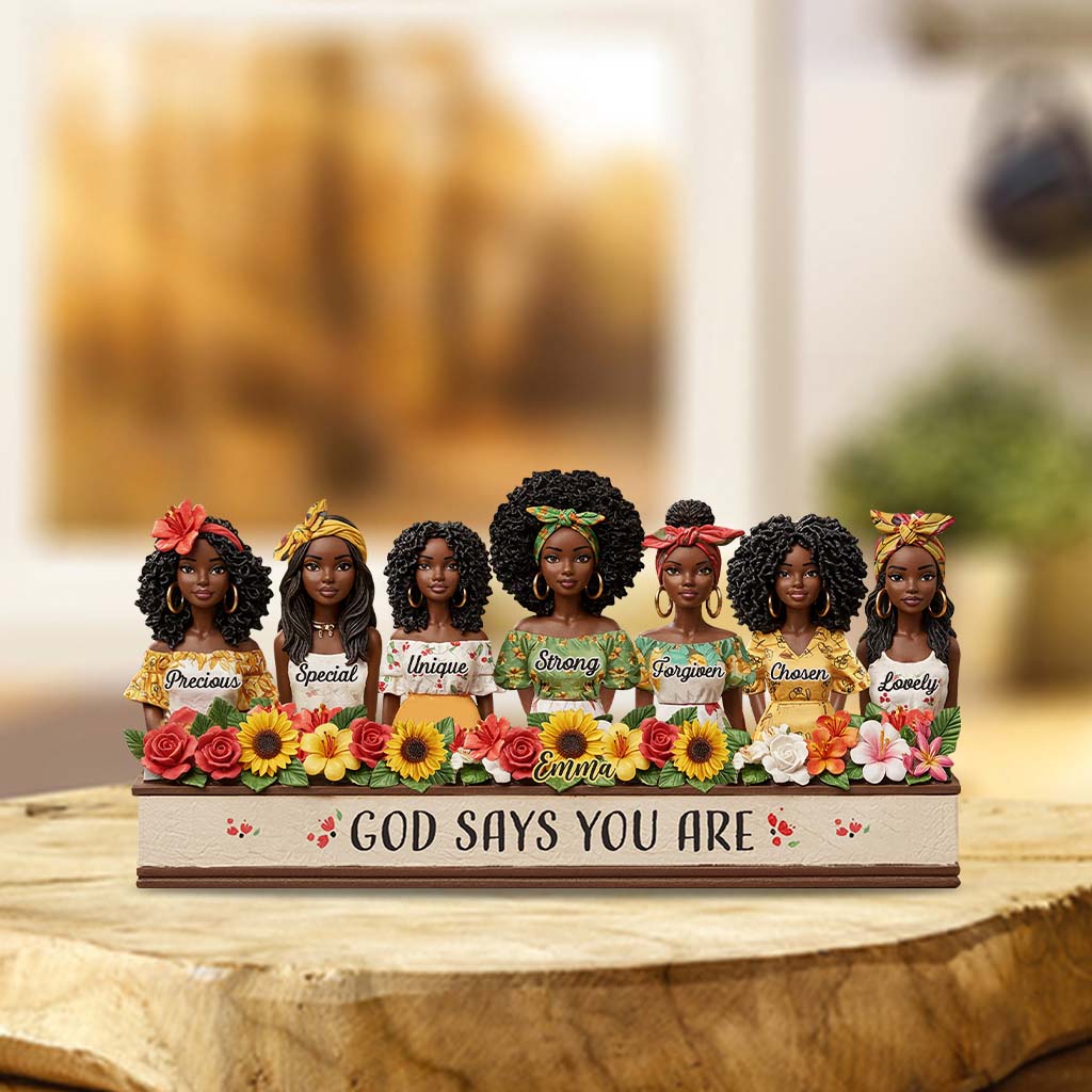 God Says You Are - Personalized African American Custom Shaped Acrylic Plaque