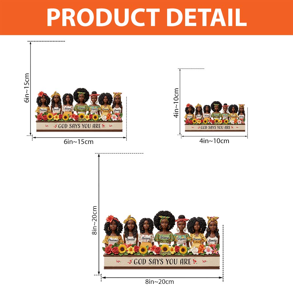 God Says You Are - Personalized African American Custom Shaped Acrylic Plaque