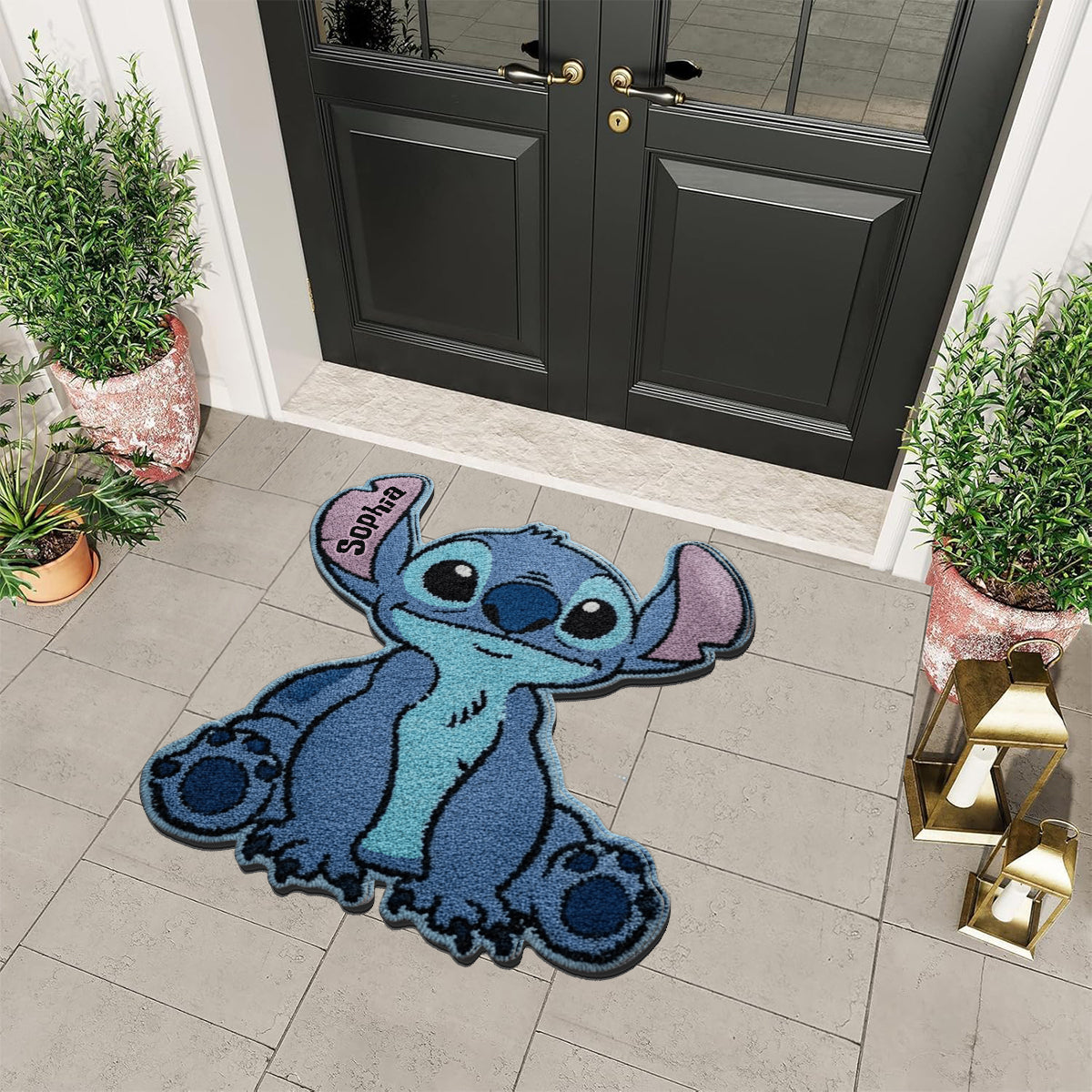 Ohana Means Family - Personalized Ohana Shaped Doormat/ Rug