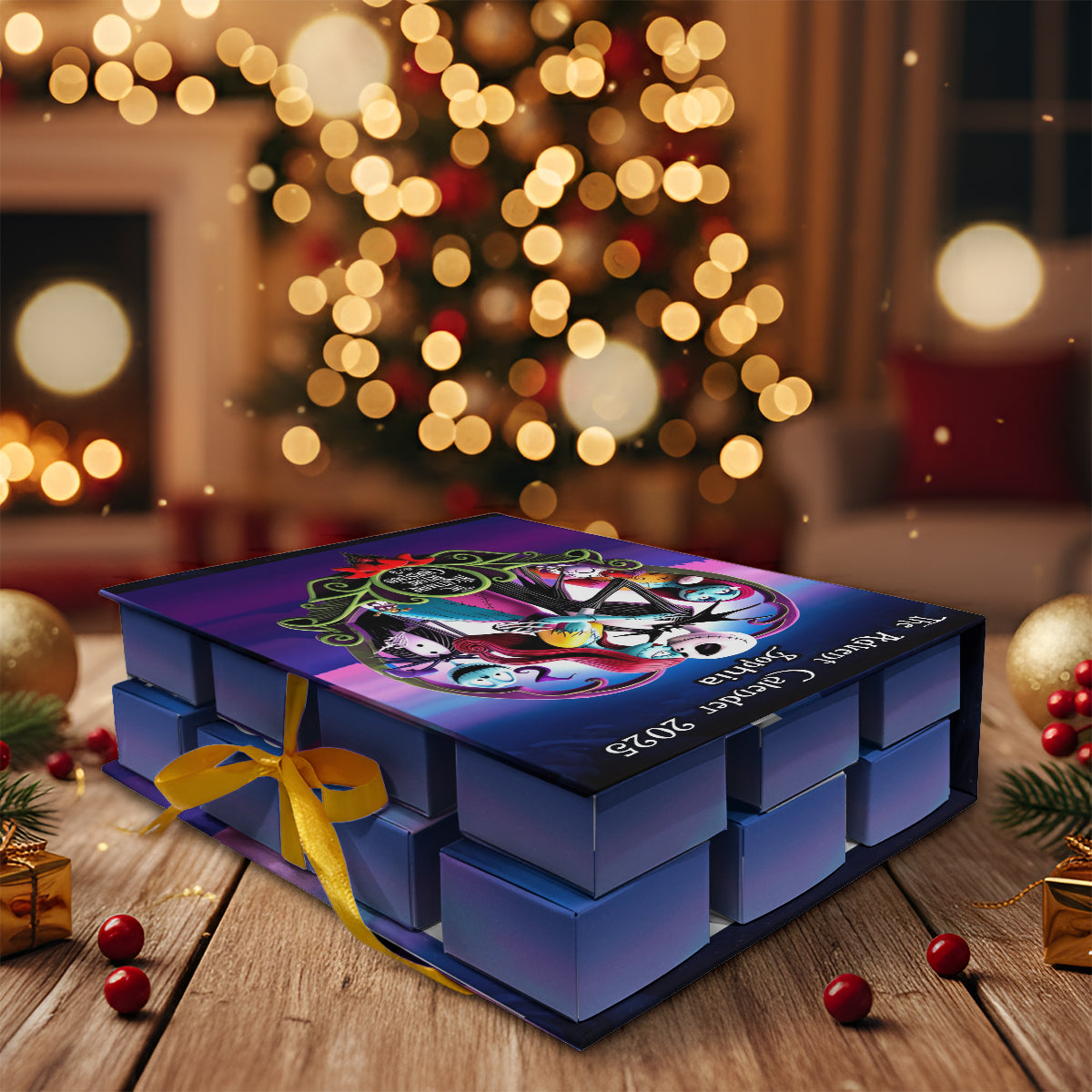Dark Christmas - Personalized Nightmare Folded Advent Calendar With Ornaments