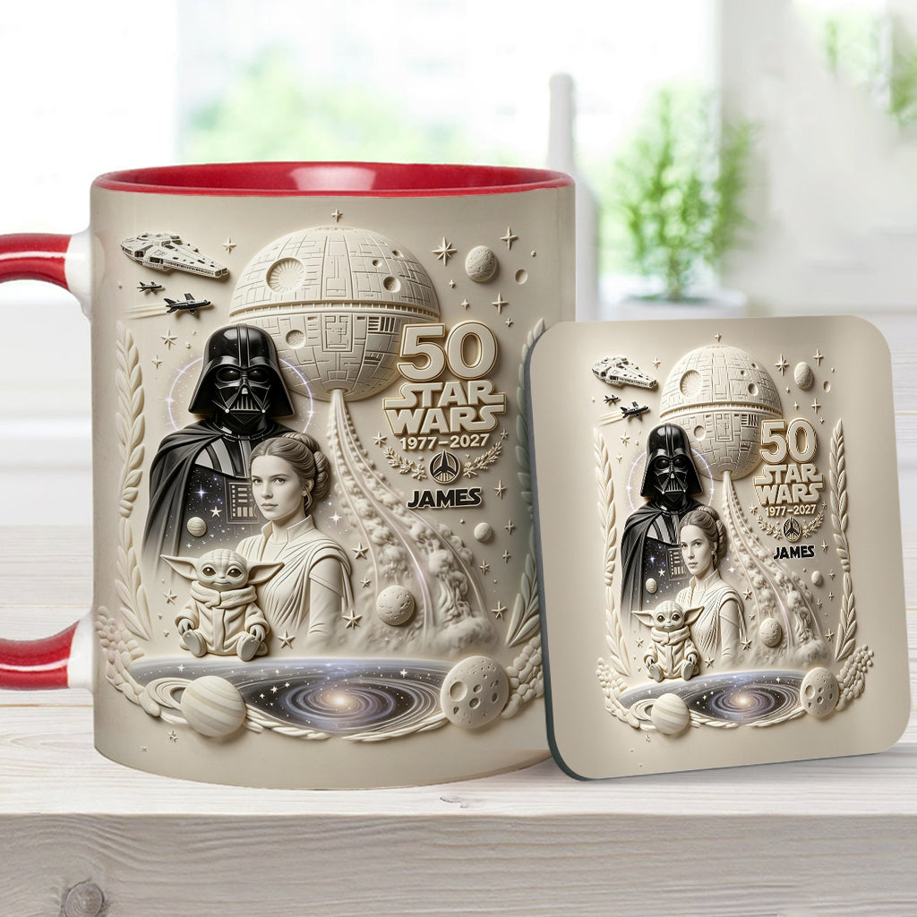 Dark Side 50th Anniversary - Personalized The Force Accent Mug & Coaster