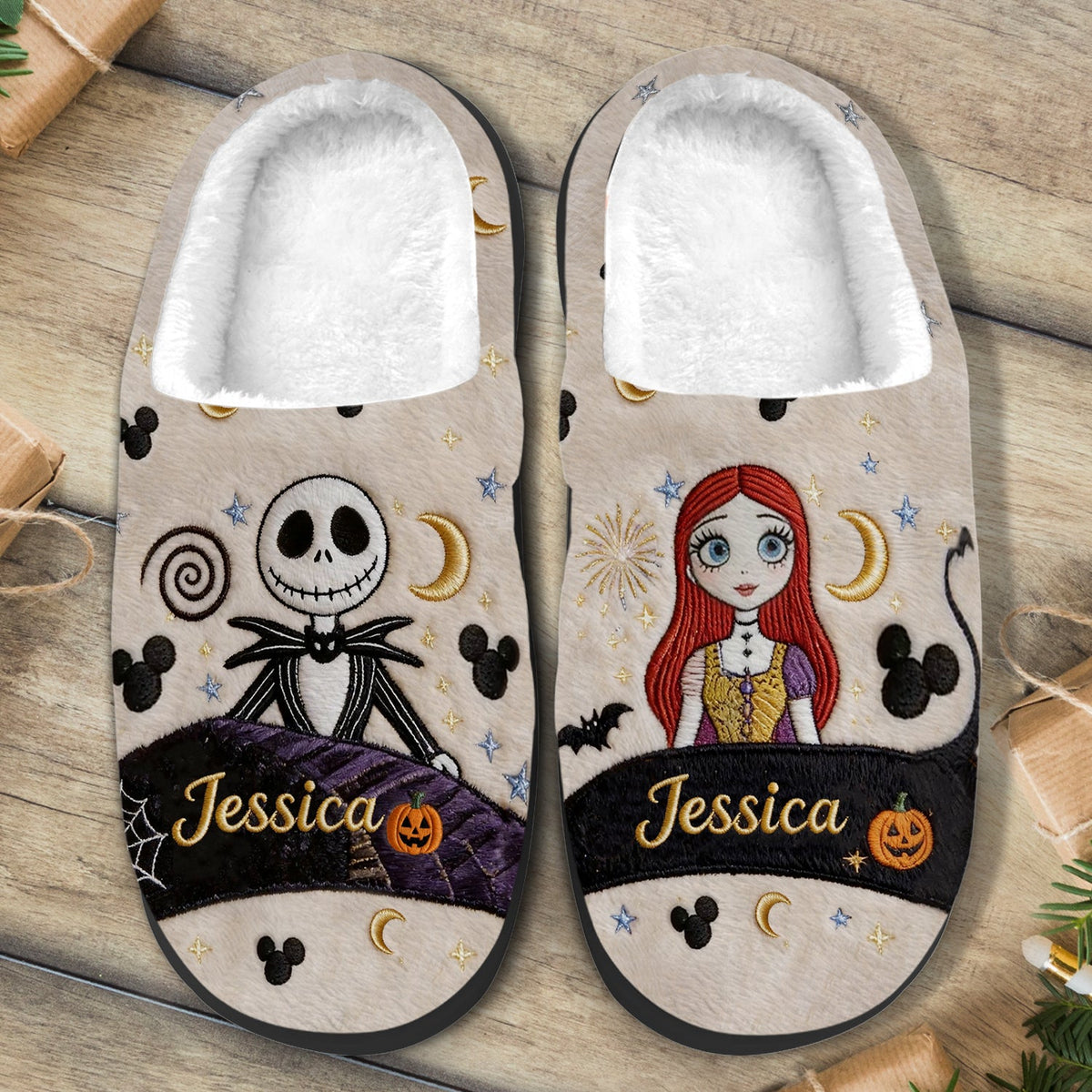 Fall Vibes - Personalized Nightmare Open-Toe Slippers