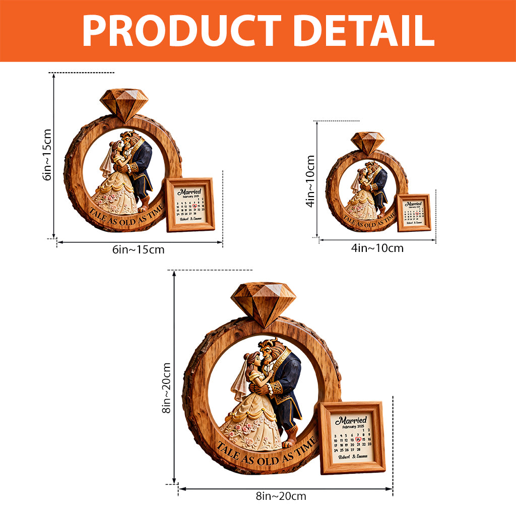 Fairy Tale Love Story - Personalized Beauty And The Beast Custom Shaped Acrylic Plaque