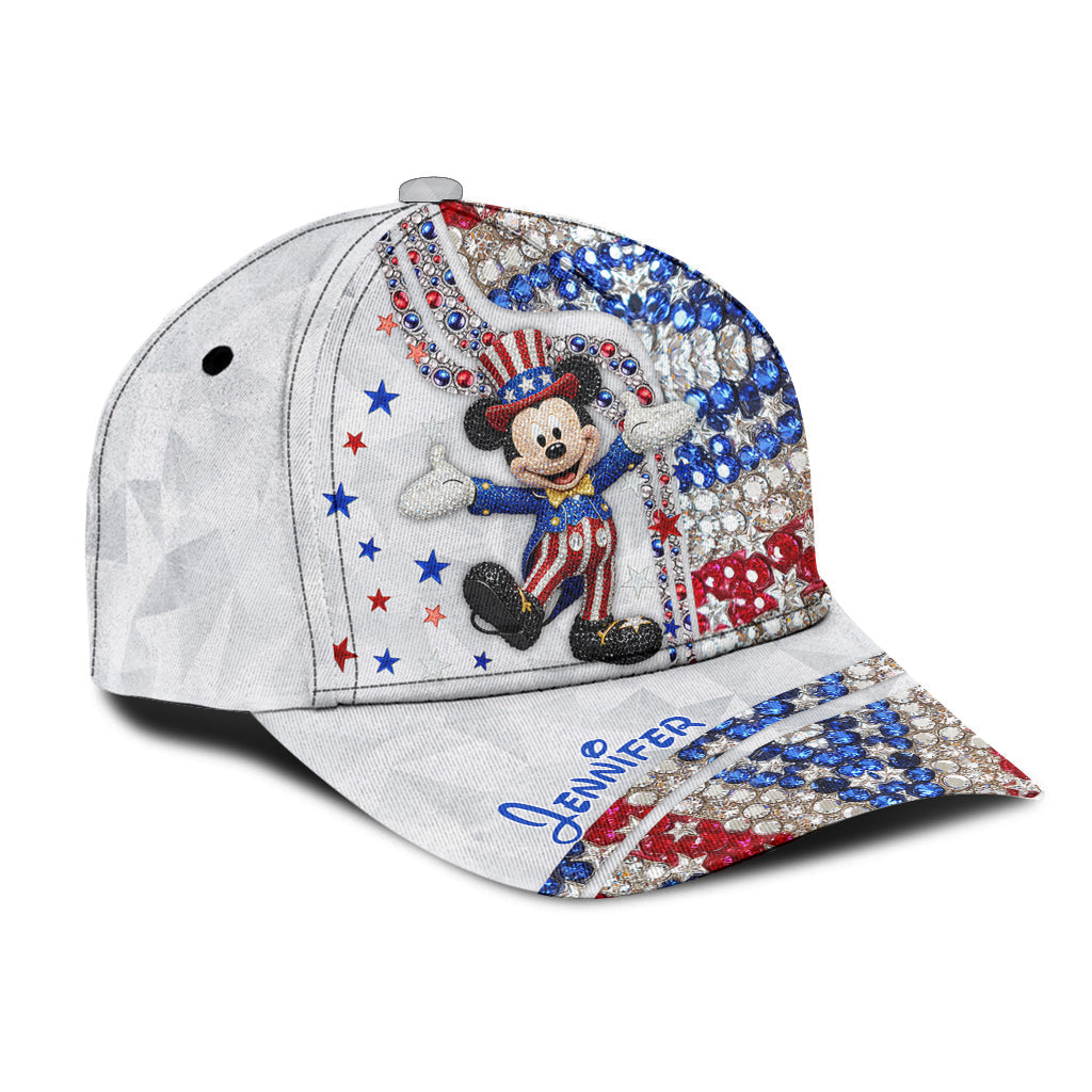 Red And White - Personalized Mouse Classic Cap