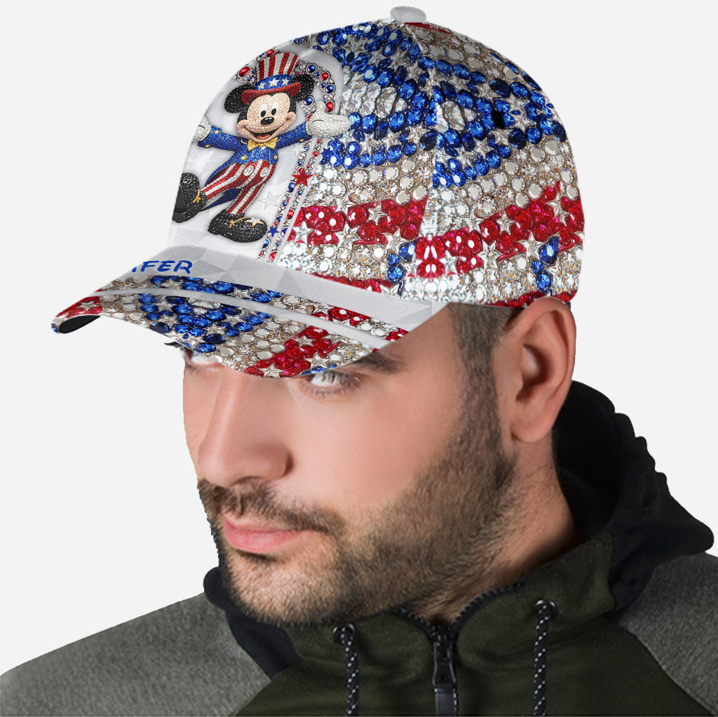 Red And White - Personalized Mouse Classic Cap