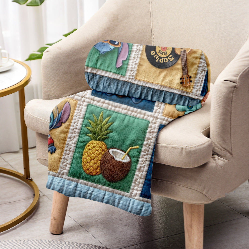 Tropical Alien Vibes - Personalized Ohana Blanket