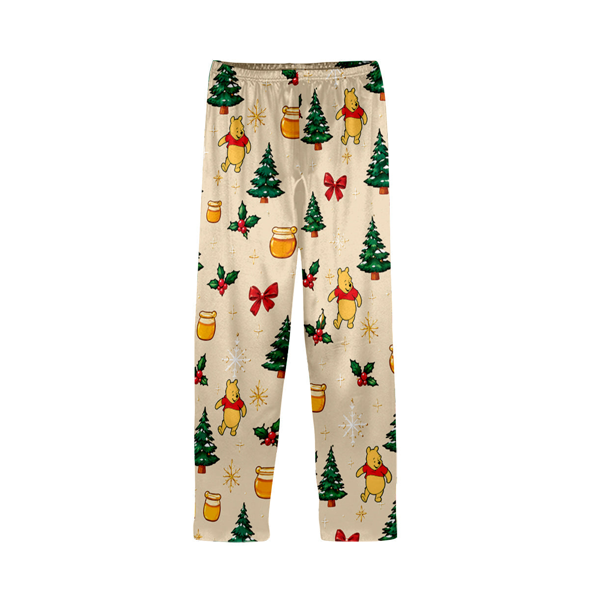 Have A Very Hunny Christmas - Personalized Yellow Bear Button Down Pajamas