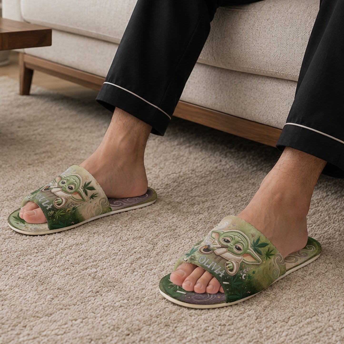 Strong With Herb - Personalized The Force Open-Toe Slippers