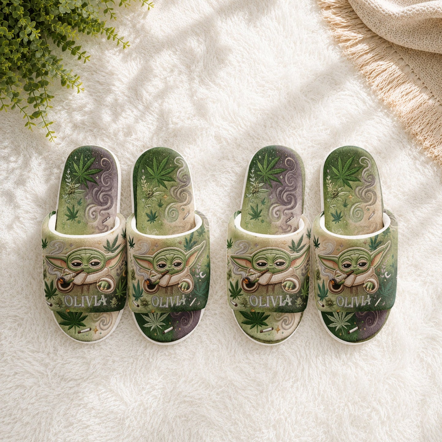 Strong With Herb - Personalized The Force Open-Toe Slippers