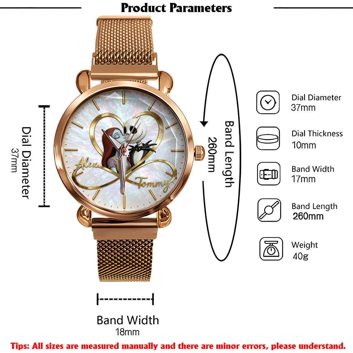 Love You Infinite - Personalized Nightmare Women Hand Watch