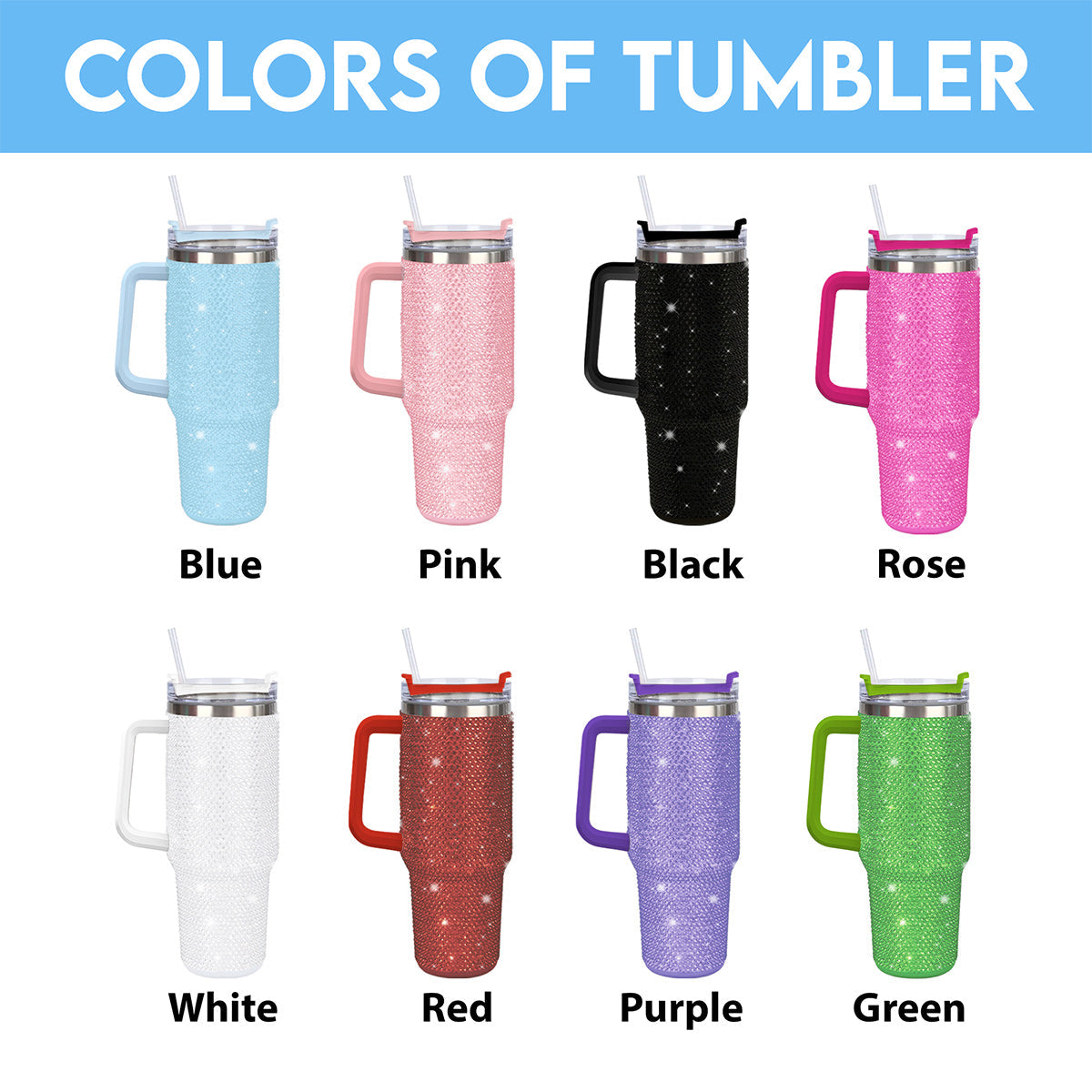 Ohana Means Family - Personalized Ohana Rhinestone Tumbler With Handle