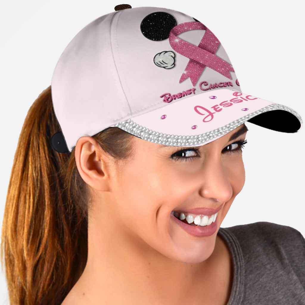 Gems Glitter Tackle Breat Cancer Baseball Cap - Personalized Breast Cancer Awareness Classic Cap