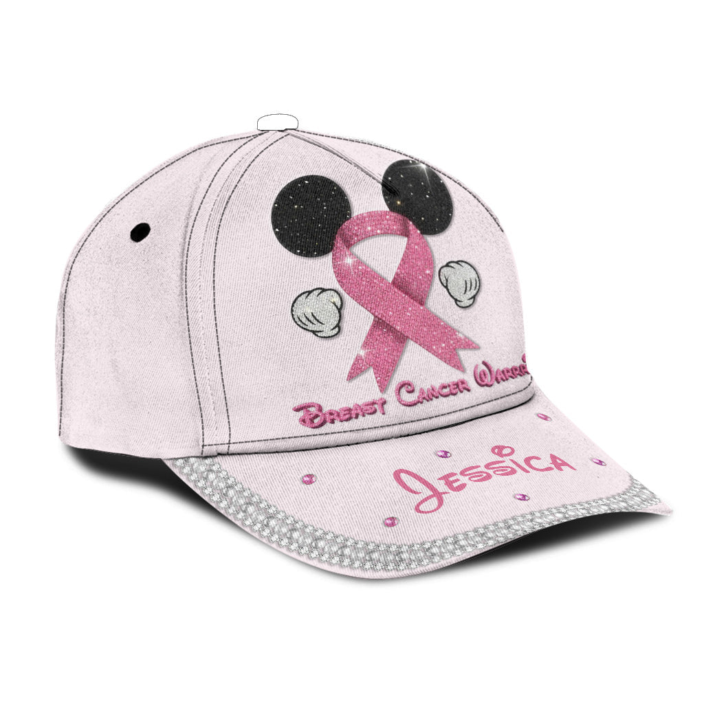 Gems Glitter Tackle Breat Cancer Baseball Cap - Personalized Breast Cancer Awareness Classic Cap