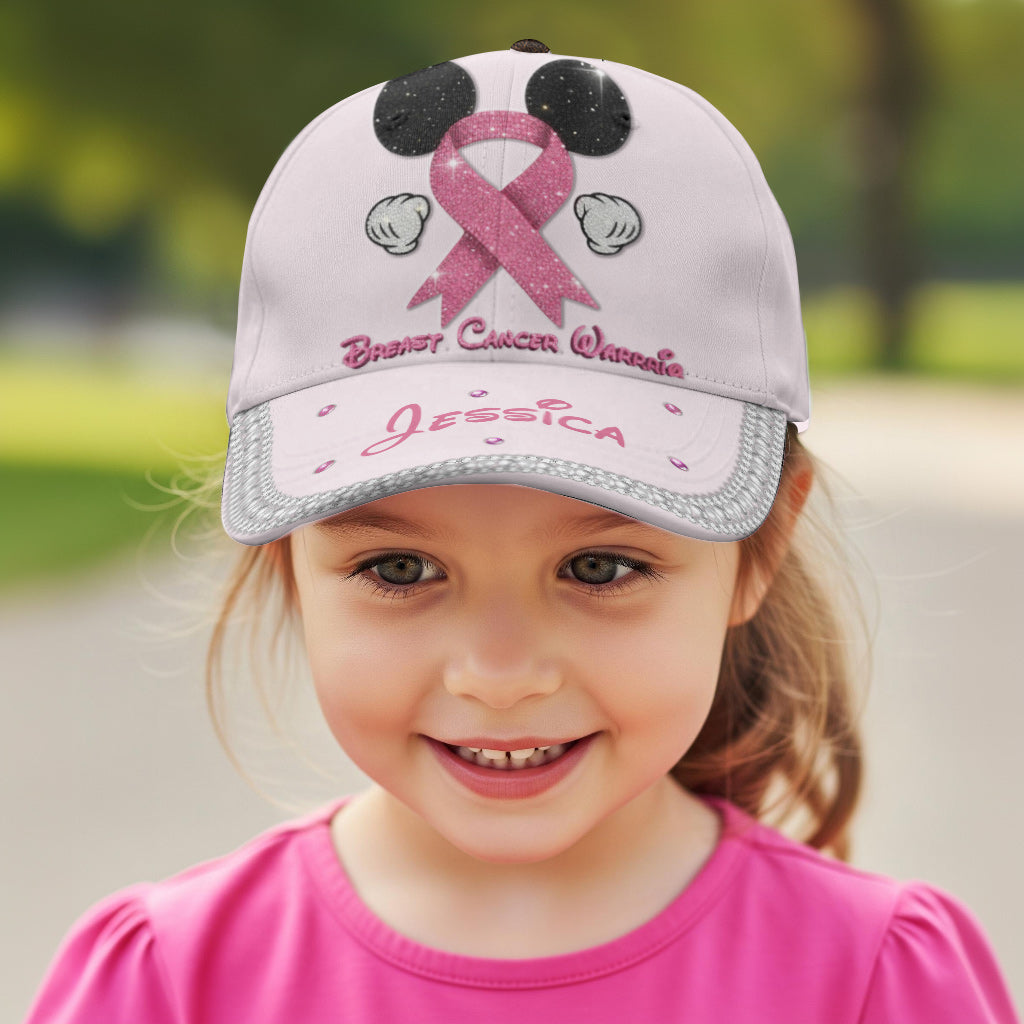 Gems Glitter Tackle Breat Cancer Baseball Cap - Personalized Breast Cancer Awareness Classic Cap