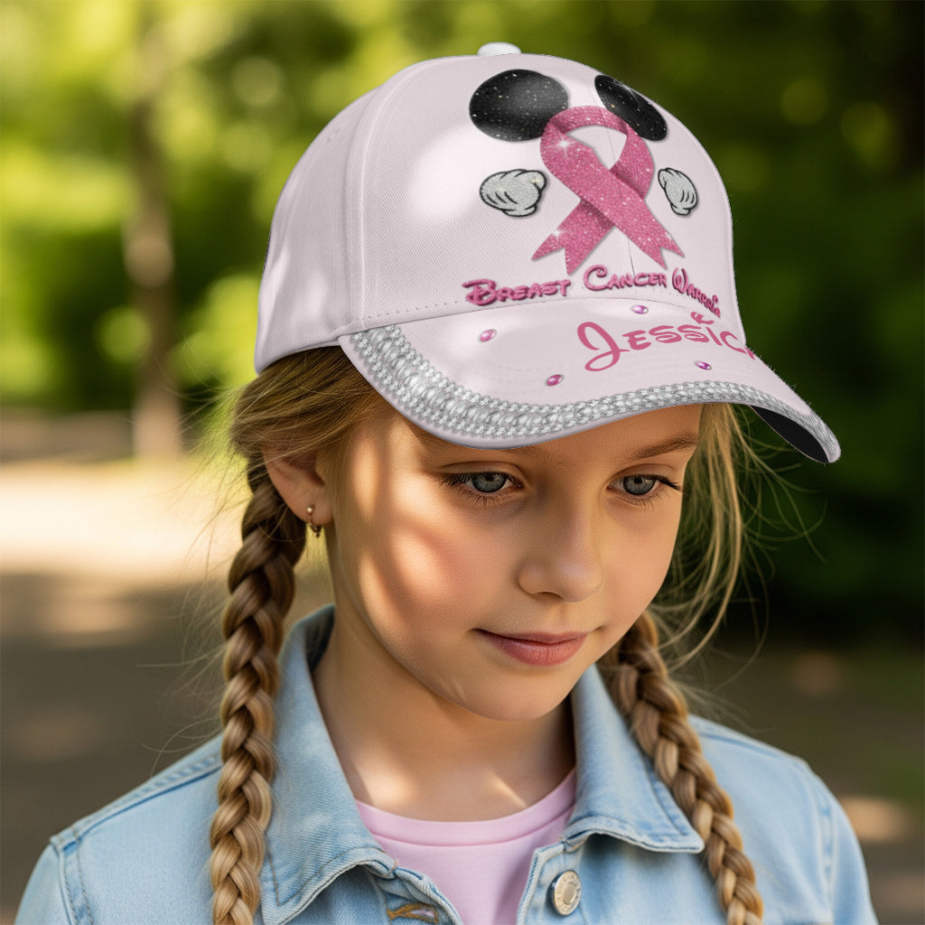 Gems Glitter Tackle Breat Cancer Baseball Cap - Personalized Breast Cancer Awareness Classic Cap