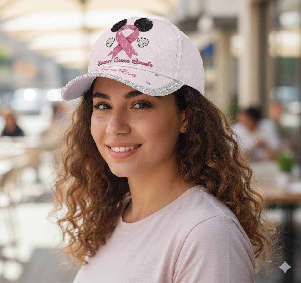 Gems Glitter Tackle Breat Cancer Baseball Cap - Personalized Breast Cancer Awareness Classic Cap