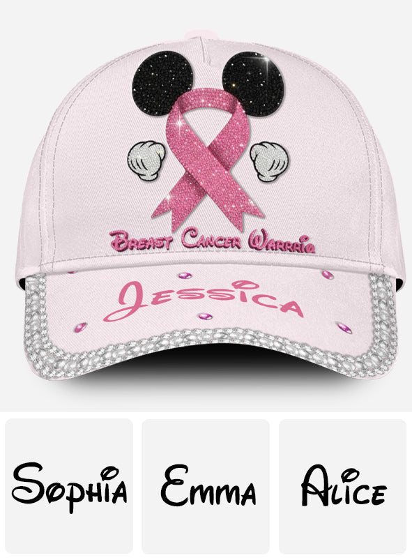 Gems Glitter Tackle Breat Cancer Baseball Cap - Personalized Breast Cancer Awareness Classic Cap