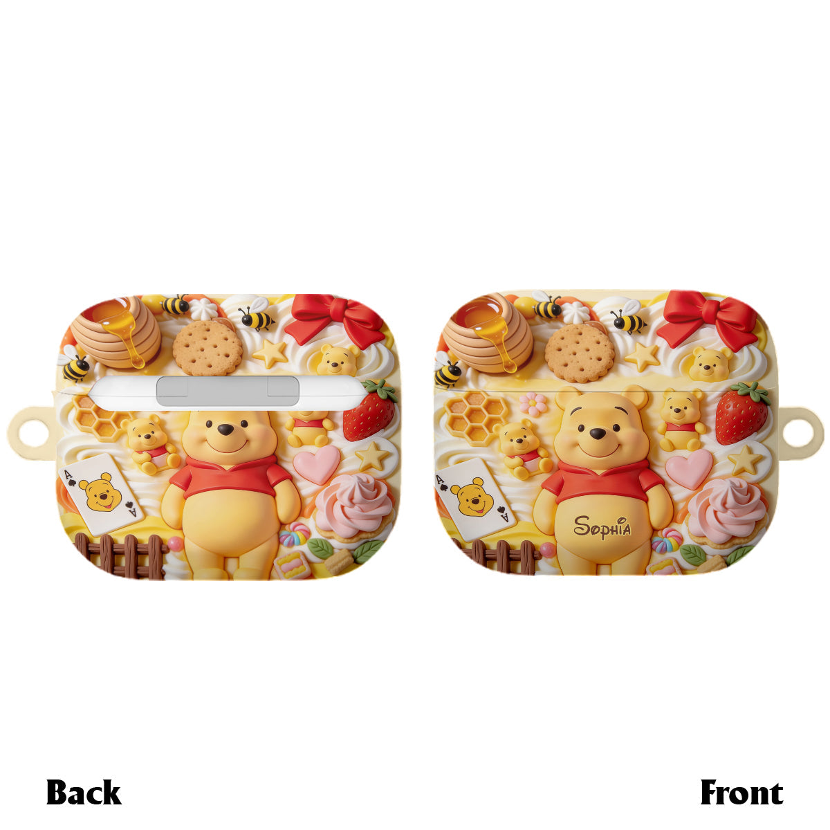 Sweet Bear - Personalized Yellow Bear Bluetooth Earbuds Case Cover
