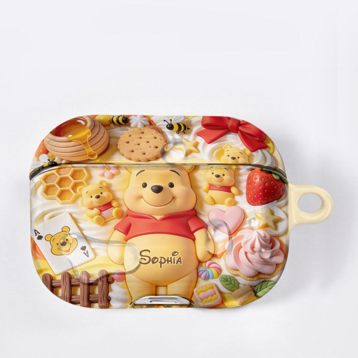 Sweet Bear - Personalized Yellow Bear Bluetooth Earbuds Case Cover